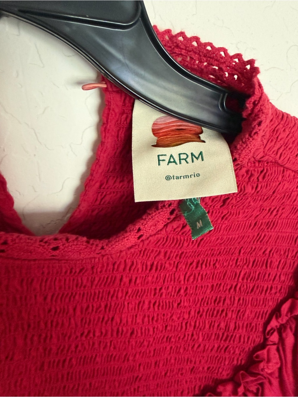 FARM Rio Crimson Ruffle Heart-Embroidered Blouse - Picture 3 of 3